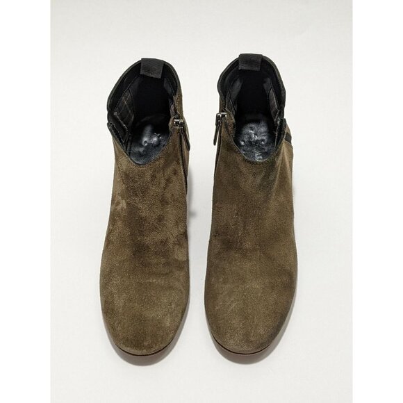 Aquatalia x Martin K Suede Ankle Boots Olive Green Womens 7 Italian Leather - Picture 5 of 12